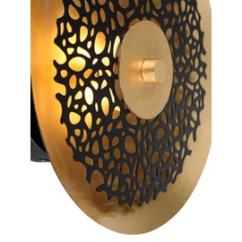 Possini Euro Design Possini Euro Kora 8 1/2" High Black and Gold Leaf LED Wall Sconce Set