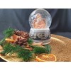 20037 - Snowglobe Angel white with harp with music box