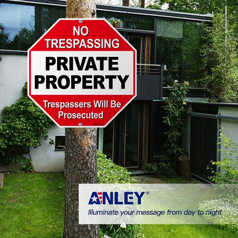ANLEY Private Property Aluminum Warning Sign, Trespassers Will Be Prosecuted