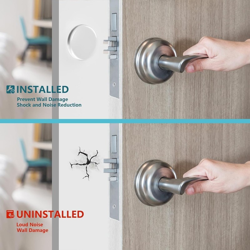 12 PCS Strongest Wall Door Handle Stopper, 5 cm Clear