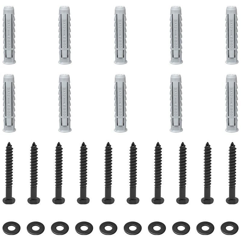 10 Heavy-Duty Hex Head Screws with Expansion Plugs and Washers,TV