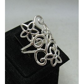 Stylish sterling silver ring flower women solid 925 Size G-Z Empress jewellery