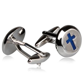 Men's Christian Cross Cufflinks with Presentation Gift Box