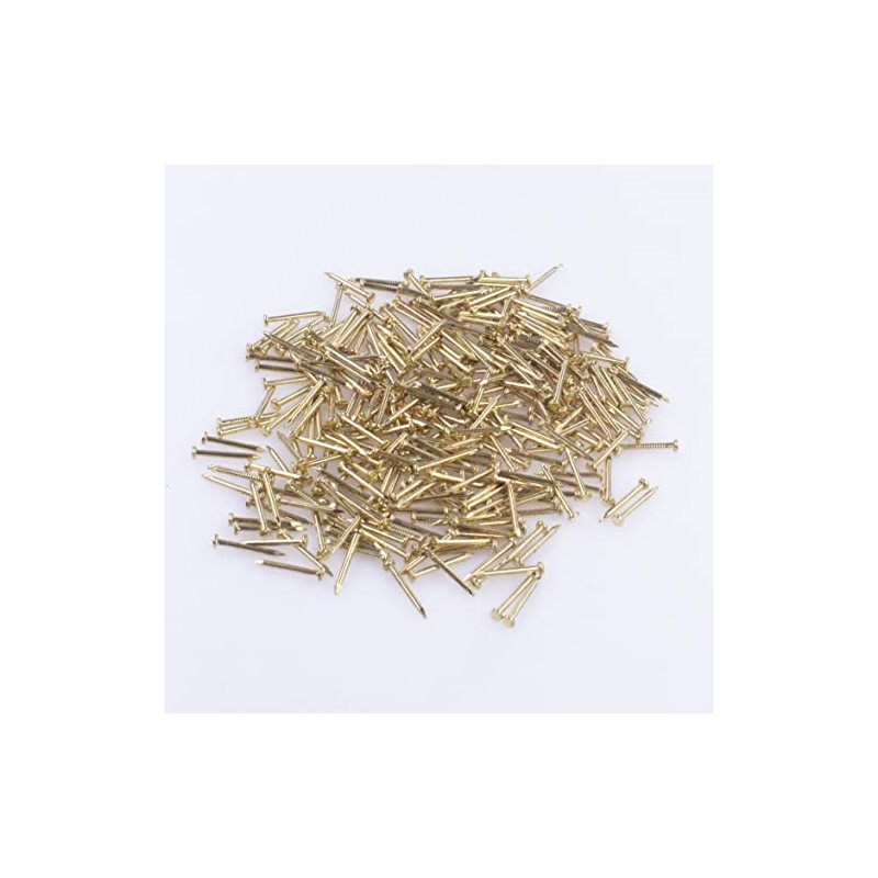 OMOTOOL Round Head Pins Nails (Pack of 300), Brass-Plated Nails