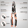VANQUISH 8-in-1 Linesman Pliers, 8’’ Multipurpose Combination Pliers Wire Cutter/Crimper/Stripper,