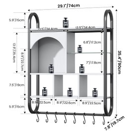 Saudism Floating Shelves with Lights, Led Shelves for Wall, Gaming Display Shelf, Lighted Bar Shelves, Arched Shelf for Collectibles, Sturdy Fast Assembly Great Weight Capacity (White)