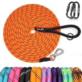 ZALER Long Dog Leash, 50 feet 30ft 20ft 15ft 10ft Dog Training Lead, Heavy Duty Reflective Check Cord Recall Leash for Dogs Training, Playing, Camping, or Backyard (30FT, Orange)