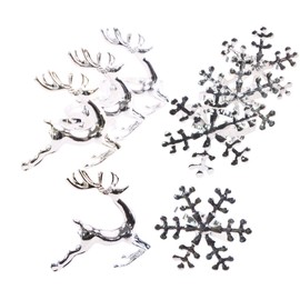 Toyland® Pack Of 6 - Christmas Napkin Holders - 3 Silver Reindeer - 3 Silver Snowflakes - Christmas Tableware