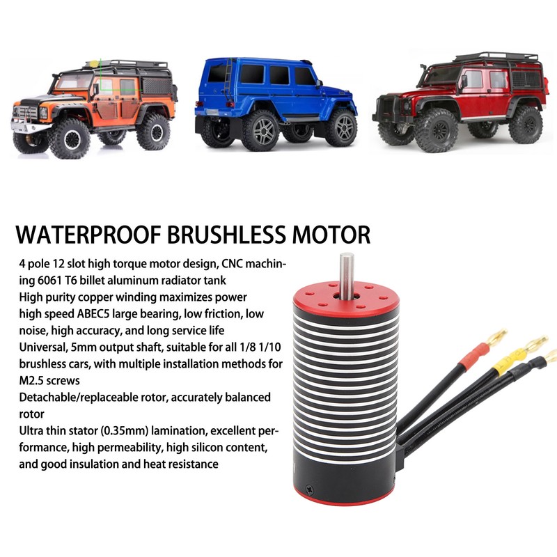 3670 Waterproof Brushless Motor for 1/8 1/10 RC Remote Control