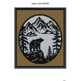 Unbranded Bear rock blanket pattern, 50x60",written and graph pattern included