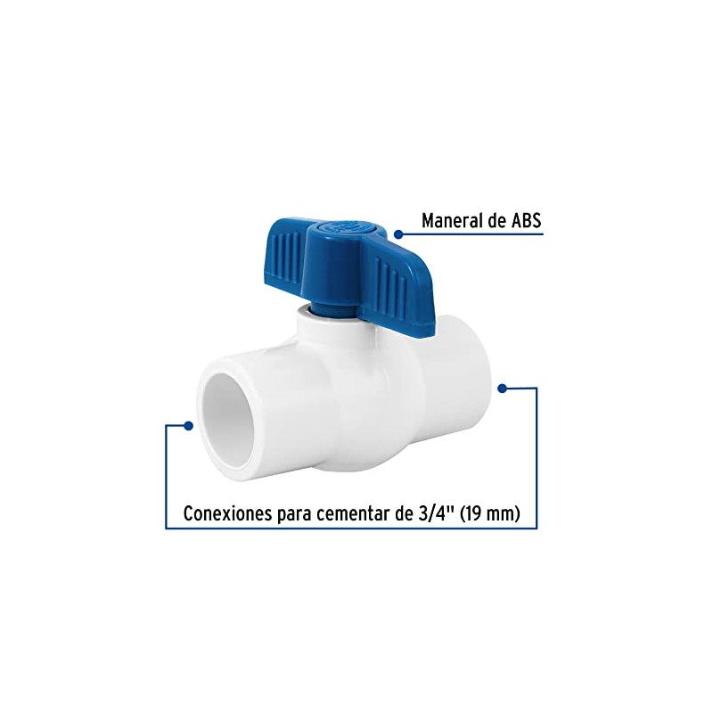 PVC ball valve, 3/4 ', for carburizing