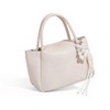Designer Genuine Leather Bucket Purses Luxury Handbags For Women Top Handle Purses With Bag Charms Satchel Bags, Beige