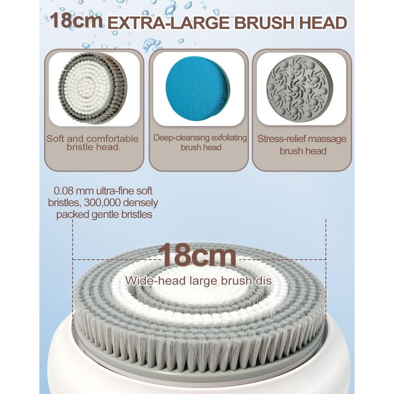 Electric Shower Brush for Body -Wall Mounted Back Scrubber for