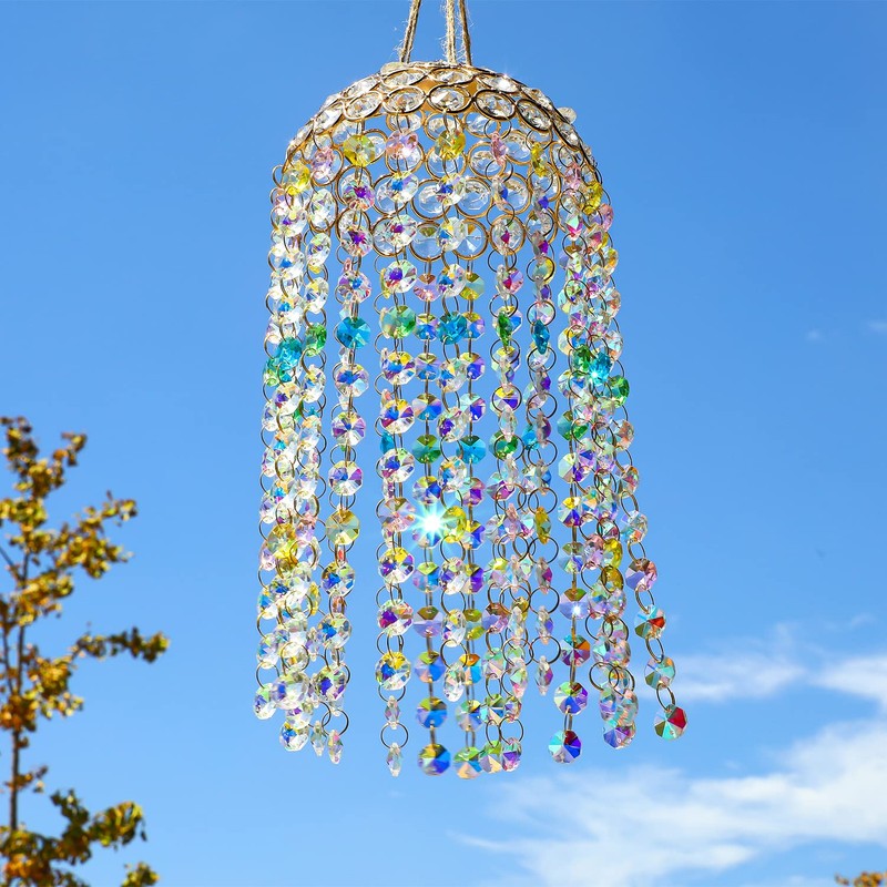 Atrapasoles de vidrio para colgar en la ventana, campanilla de