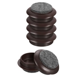 sourcing map Non-Slip Furniture Pads, 8Pcs 44mm - Felt Furniture Foot Cups, Round Furniture Leg Protectors Cups Sliders for Hardwood Floors (Brown)