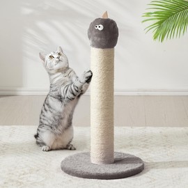 Keygarzone Cat Scratching Post: 22 inch Tall Cat Scratcher with Sisal Rope,Cute Monster Scratch Pole for Indoor Cats, Sturdy Cat Scratch Post for Kittens & Large Cats, Grey