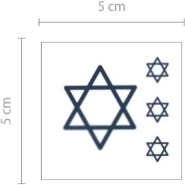 3 PCS Star of David Temporary Tattoo, Israel Judaism Jewish Tattoo, Waterproof Water Resistant Fake Body Art Set Temporary Tattoo Stickers