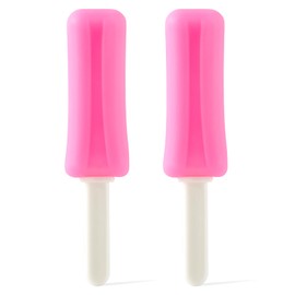 JMU Aligner Chewies, 2 PCS Chewies with Grip Handles, Popsicle Chewies for Aligner Trays Seaters Invisible Braces Orthodontic Munchies, Pink