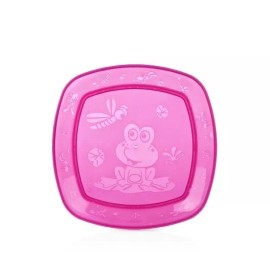 Nûby Nuby Fun Feeding Square Plate - Durable - Fun - Travel - BPA Free - Pink
