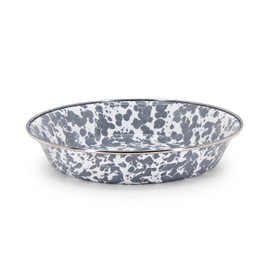 Golden Rabbit Enamelware - 10" Pie Plate (Grey Swirl)