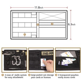 WYNEX Car Sun Visor Organizer with MOLLE Panel | Universal Car Storage Pouch, Compatible Sedan, Suvs, and Vans | for Small Tools, Glasses & Documents