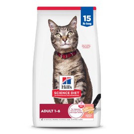 Hill's Science Diet Adult 1-6, Adult 1-6 Premium Nutrition, Dry Cat Food, Salmon & Brown Rice, 15 lb Bag