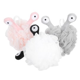 minkissy Family Shower Ball Set Bathing Body Balls Scrubbers Gentle Massage Clean White Grey Pink Birthday Christmas