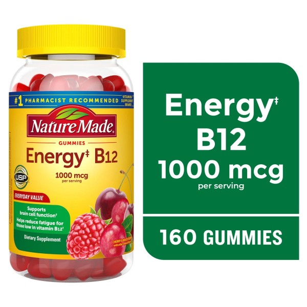 Nature Made Energy B12 1000 mcg per serving Gummies,Dietary Supplement,160