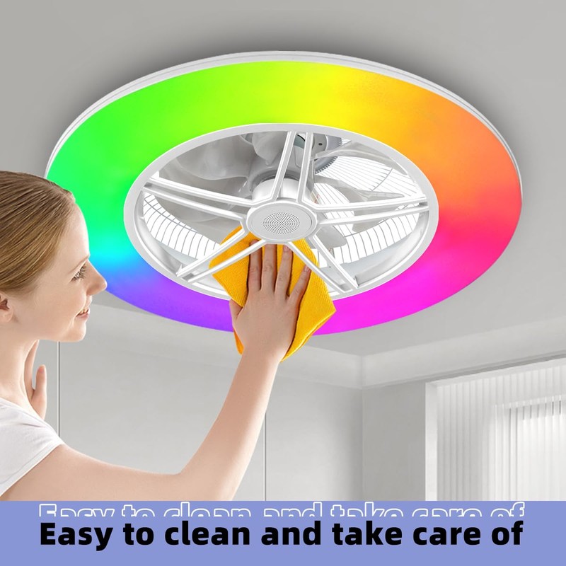 BAYSQUIRREL Alexa WiFi Low Profile Ceiling Fan with Light Flush