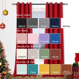 Mrs.Naturall Kids Curtains 2 Panel Set for Boys Bedroom,Blackout Grommet Window Sports Basketball Football Red Gaming Curtains for Boys Room,63 Inch Length