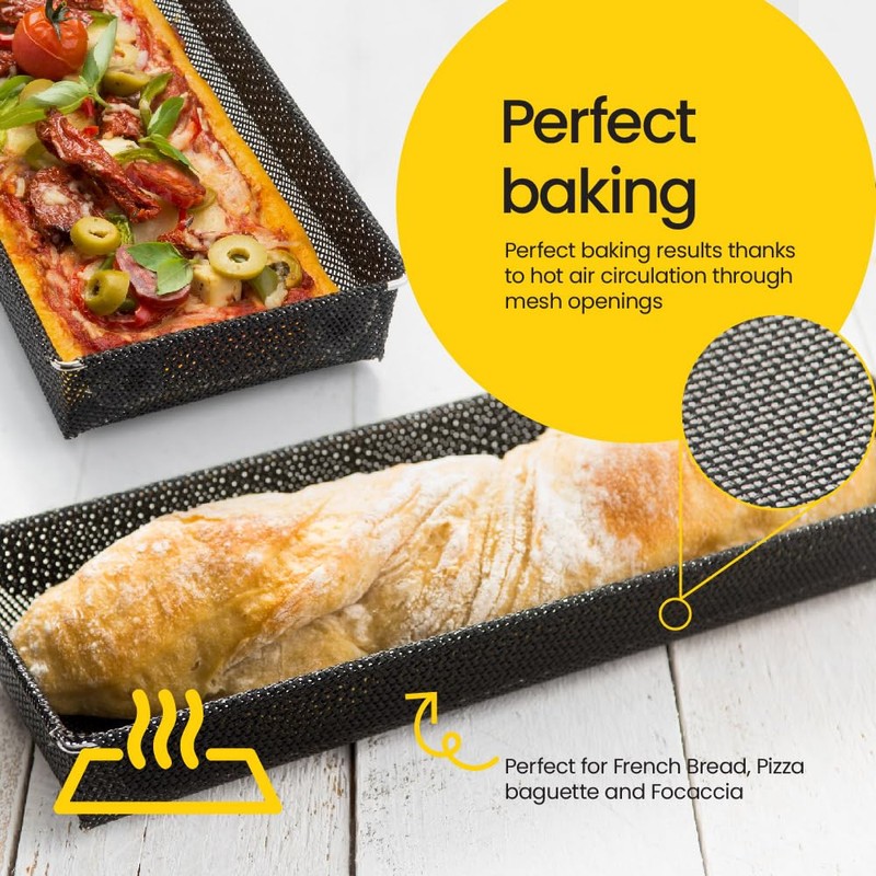 NoStik Perfect Baguette Crisper Tray 1 Piece Free Baking Without