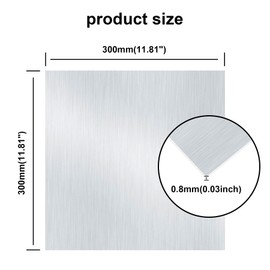 iMeistek 6063 Aluminium Sheet with Protective Film on Both Sides, 300mm x 300mm x 0.8mm Wall Thick Square Aluminium Plate (2 PCS)