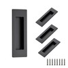 Ravinte 4 Pack Black Sliding Closet Door Handles Black Flush