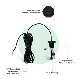 Watflow Metal Sensing Flow Switch for Hayward Salt Away with 15Ft Cable, Pool Flow Switch Suitable for Hayward Aquarite Flow Switch, Replacement Salt Cell for Hayward Salt System