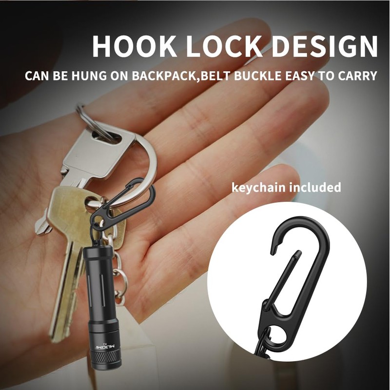 MIJOMI EDC Keychain Flashlight,100 High Lumen K2 Mini LED Light