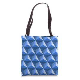Blue Geometric Triangles Shadow Tote Bag