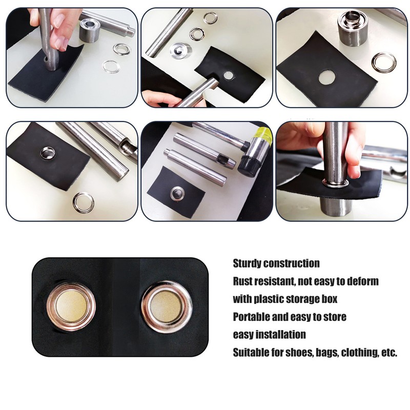 Grommet Tool Kit Sturdy Colorful Plating Easy Installation Metal Grommets