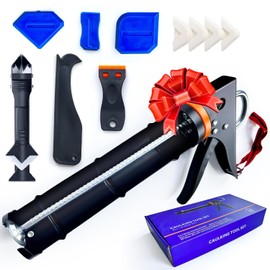 Caulk Gun Kit - Smooth Silicone Caulking Tools The Smarter Way to Seal & Repair! Professional Caulk Gun Set with Glide & Comfort Grip/Heavy-Duty Metal/Plastic for Flawless DIY