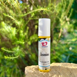 Jasmine Perfume Oil | .03 oz/10 ml Roll On Bottle with Organic Jojoba Oil | Made in Santa Barbara, California (Jasmine)