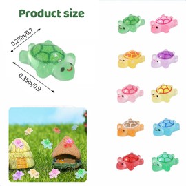 BoAn 200Pcs Mini Resin Animals Turtles, Luminous Mini Turtle Figurines Glow, Hide Miniature Figures Glow in The Dark Small Plastic, for Fairy Garden Micro Landscaping Dollhouse Home Decor Crafts