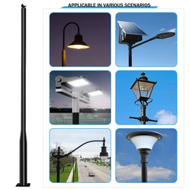 NULTRUMA Street Light Pole 10Ft,Street Light Poles for Outdoor Lighting, Solar Street Light Pole Accessory for Street, Patio, Backyard, Basketball Court, Park