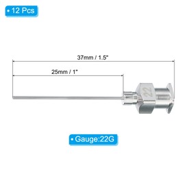 PATIKIL Blunt Tip Dispensing Needle 22G, 12 Pcs 1 Inch Stainless Steel Liquid Dispenser Needles with Lure Lock for Refilling Liquid Inks Adhesives Glue