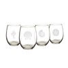 Cathy's Concepts SEA-1110 Seashell Stemless Wine Glasses – 4 Unique