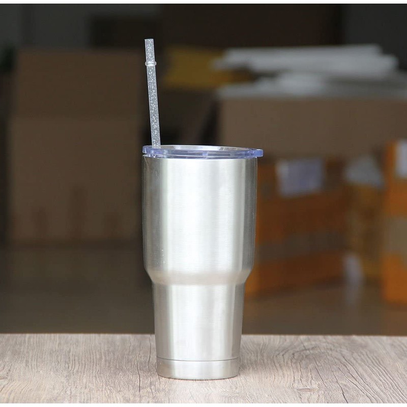 Dakoufish 12 Piece 12 Inch Glitter Sparkle Reusable Straws Made