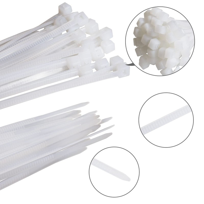 Small Zip Ties,White Zip Ties 4 Inch 100 Pack, Nylon
