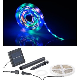Lunartec LED Strip Light: Solar LED Strip, 90 LEDs in Pink, Green & Blue, 3 m, Weatherproof IP65 (Solar LED Strip, Solar LED Strips, Christmas Tree Lighting Wireless)
