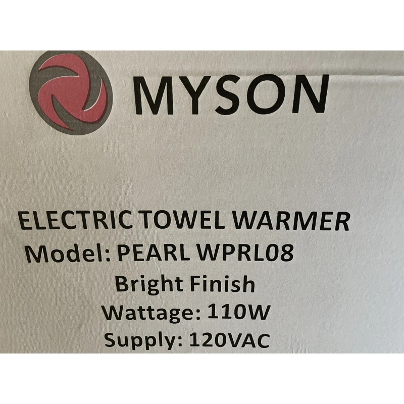 Myson Pearl Electric Towel Warmer 8 Bar 120v WPRL08 Chrome