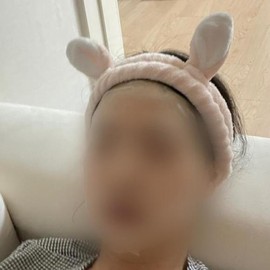 Pink Hair Fixing Rabbit Face Wash Headband / 머리고정 토끼 세안밴드 핑크