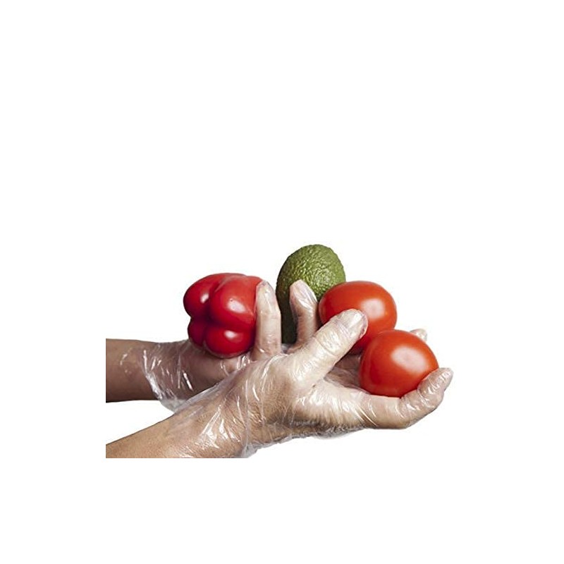 VIRSUS 500 Clear Disposable Polyethylene Gloves. Universal Disposable Food Cleaning