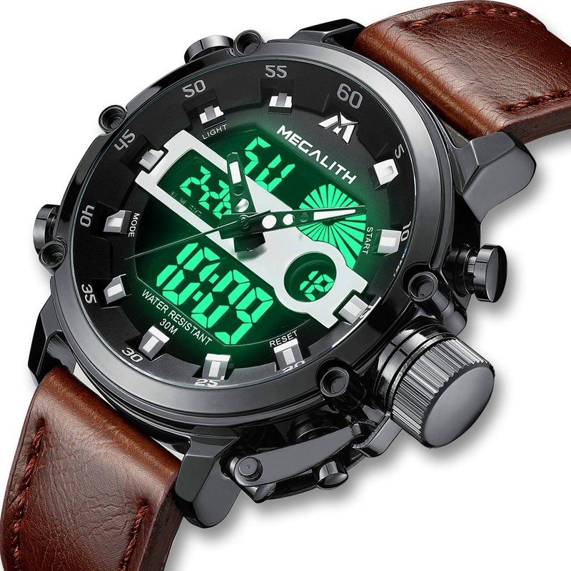 MEGALITH Mens Digital Watch Sports Waterproof Military Large Face Watches